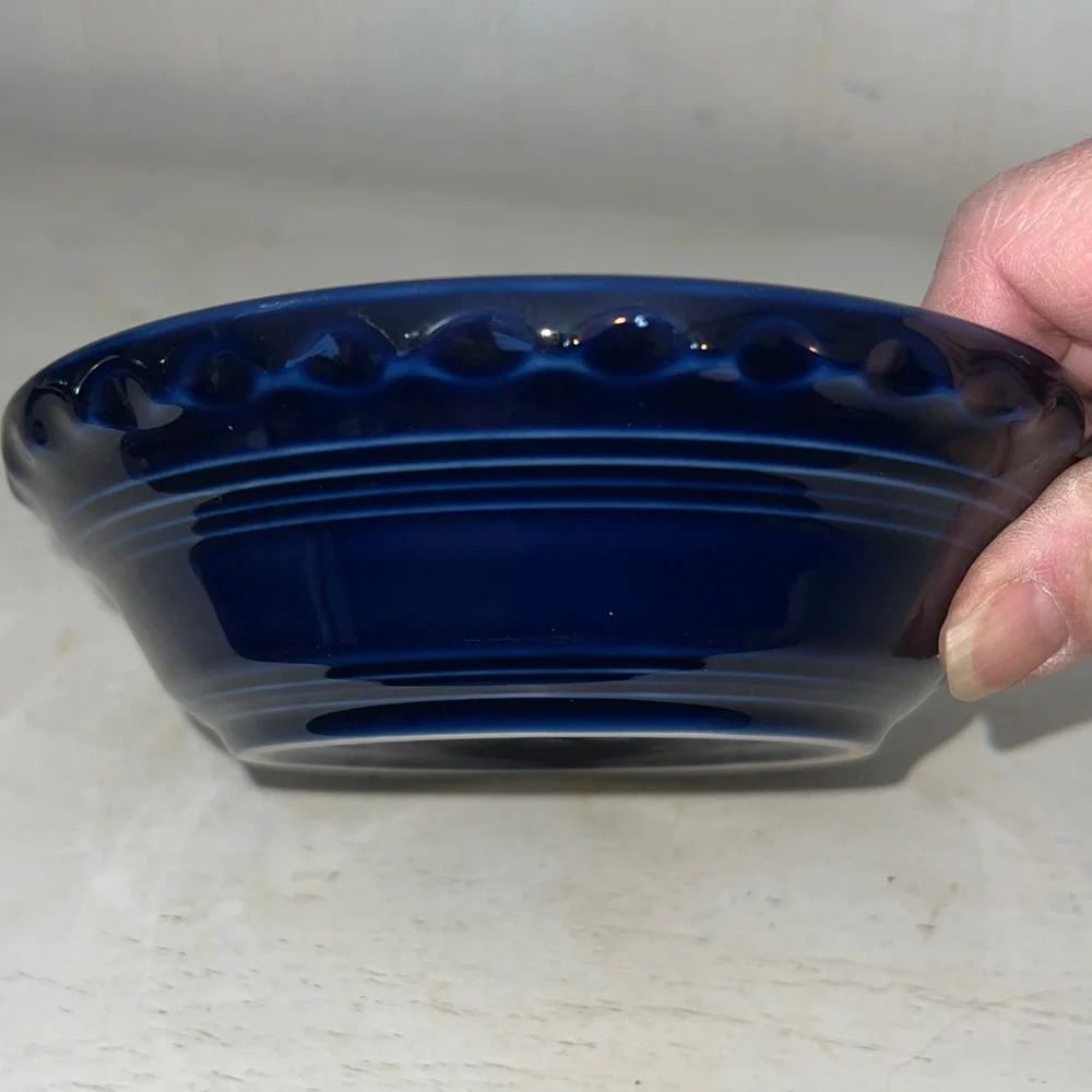 Vintage Fiesta cobalt Individual Deep Dish Pie Plate Vintage Retired Color 6”